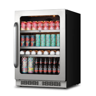 Whynter BSR-140SB 24Inch Undercounter 166 Cans Seamless Stainless Steel Beverage Fridge