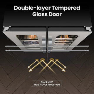 Whynter BSR-6020FDS 24 Inch French-door Dual Zone,Stainless Steel 76 Can 20 Bottle Beverage Refrigerator