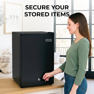 Whynter CUF-301 Compact Upright Convertible Fridge/Freezer w/Lock, 3.1 Cu. Ft., Black/Stainless Steel Color, Energy Star