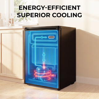 Whynter CUF-301 Compact Upright Convertible Fridge/Freezer w/Lock, 3.1 Cu. Ft., Black/Stainless Steel Color, Energy Star