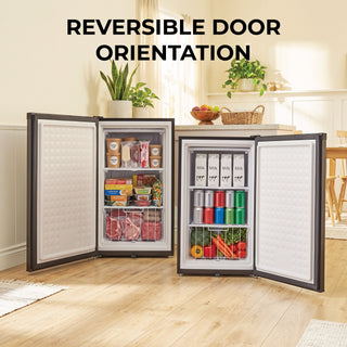 Whynter CUF-301 Compact Upright Convertible Fridge/Freezer w/Lock, 3.1 Cu. Ft., Black/Stainless Steel Color, Energy Star
