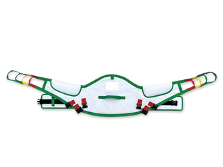 Wy'East Medical Disposable Sit-to-Stand Sling with green trim, padded back and strap buckles