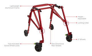 Circle Specialty KLIP Lightweight Gait Trainer posterior walker configuration side view