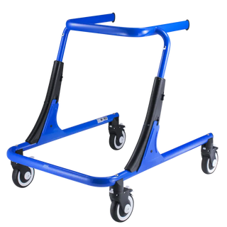 Circle Specialty Pivot Gait Trainer rear view with adjustable frame on white background