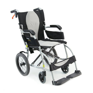 Karman Ergo Lite 16″ Ultra Lightweight Transport Wheelchair with Hill Brakes