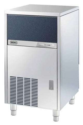 Eurodib CB425A HC AWS undercounter commercial ice cube machine in stainless steel on a white background