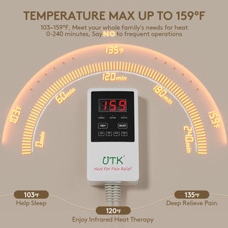 iReliev H11S2 Far Infrared Natural Jade and Tourmaline Heating Pad, 23.5" x 16"