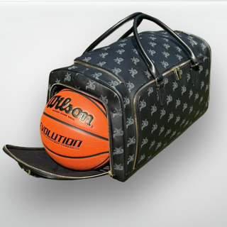 iReliev IR-IAM-100-C I AM Leather Monogram Training Duffel Bag, Black