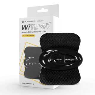 iReliev IR-PRO-100-B WiTENS Mini wireless TENS unit shown with its retail box