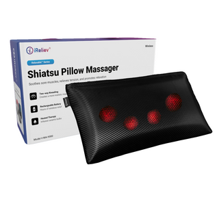iReliev MA-9050-GR Relaxable™ 100% Genuine Cowhide Tanned Leather Pillow Massager