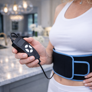 iReliev RL-507-BLUE back wrap hand controller close-up