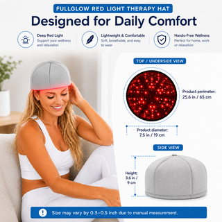 iReliev RL-D050 red light therapy cap designed for daily scalp comfort