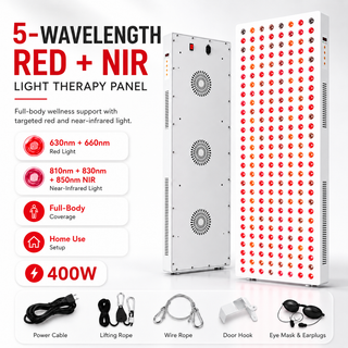 iReliev RL-W400-T 1500W red light panel 5-wavelength technology diagram