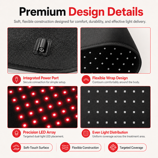 Close view of the premium build of the iReliev RL-D015-2 FullGlow therapy pad