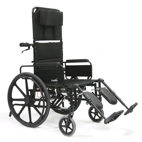 Karman KM5000 20" Seat Lightweight Reclining Wheelchair - Removable Desk Armrest
