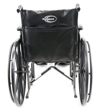 Karman KN-700T Adjustable-Height 18" Seat Steel Wheelchair – Removable Armrests, 39 lbs-3