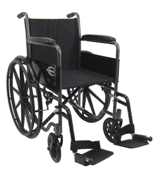 Karman LT-700/LT-800 Series Lightweight Steel Wheelchair 16"-20" Silver Vein