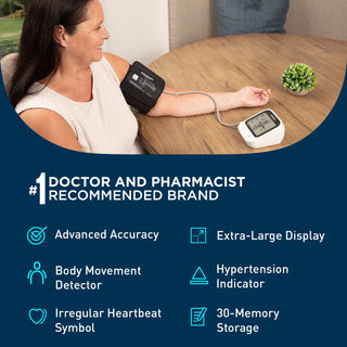 Omron BP7255 5 Series Upper Arm Blood Pressure Monitor and Arm Cuff for Home Use Wide Range Cuff 23 - 43 cm Desk Model