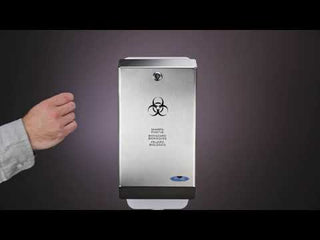 Frost 878 stainless steel biomedical sharps disposal with a locking front door and included 4 L sharps container for healthcare facilities.