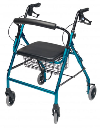 Lumex, RJ4318AQ, Walkabout Wide Four-Wheel Rollator, Aqua
