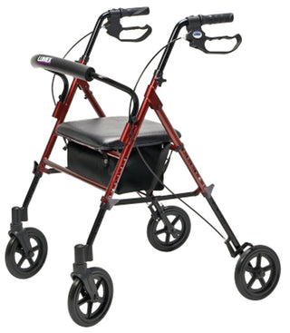 Lumex, RJ4718R, Set n’ Go® Wide Height Adjustable Rollator Burgundy