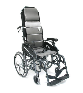 Karman VIP515 Tilt in Space Lightweight Reclining Wheelchair 16"-18" Flip-Back Arms